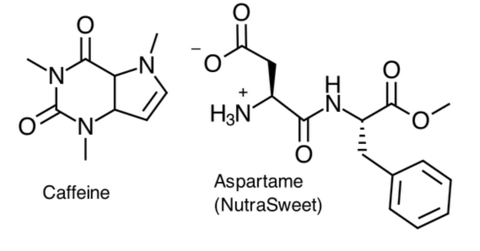 N°
+
H3N°
'N'
Aspartame
(NutraSweet)
Caffeine
IZ

