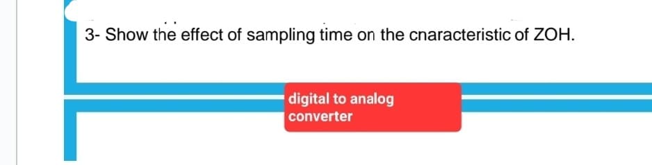 3- Show the effect of sampling time on the characteristic of ZOH.
digital to analog
converter
