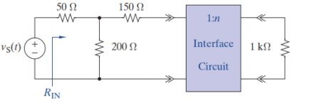 50 Ω
150 N
1:n
Interface 1 kN
200 Ω
Vs(1)
Circuit
RIN
