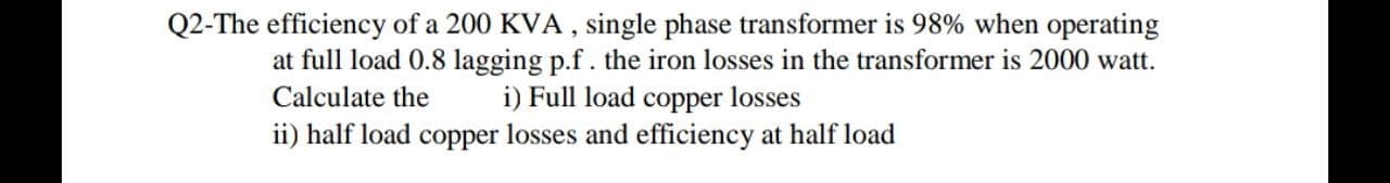 Full load copper losses
