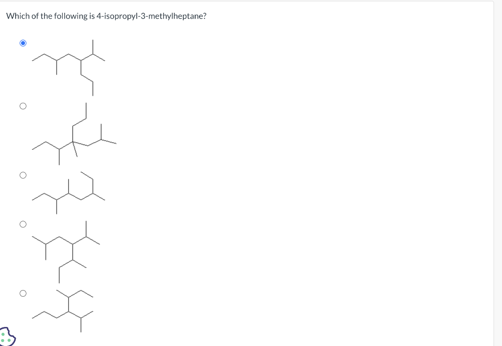 Which of the following is 4-isopropyl-3-methylheptane?