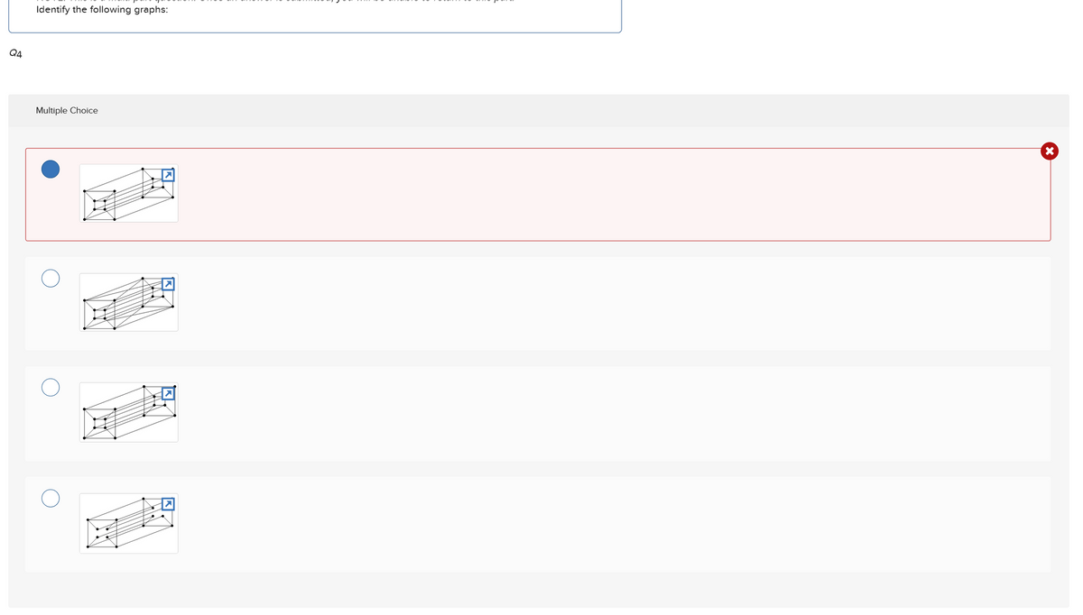 Q4
Identify the following graphs:
Multiple Choice
×
