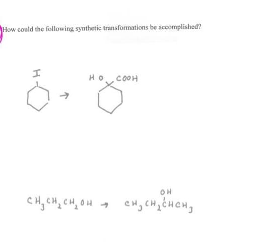 How could the following synthetic transformations be accomplished?
НО COOH
енденденон → енден енен,