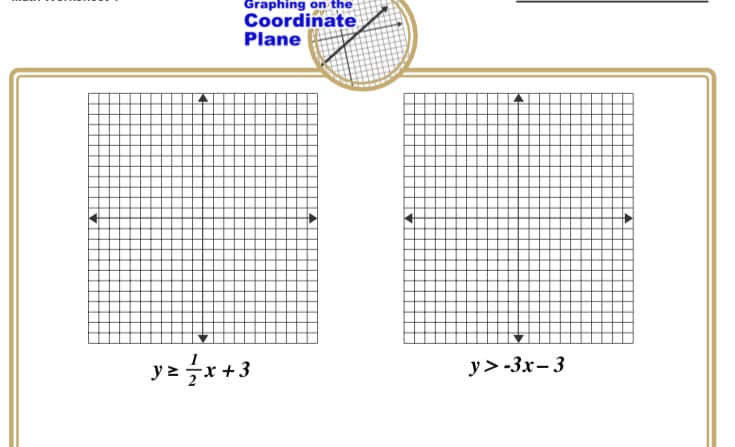 Graphing on the
Coordinate
Plane
+3
y> -3x– 3
