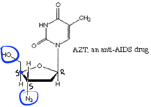 H
IS
№₂
HN
∙I
CH₂
AZT, an anti-AIDS drug