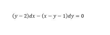 (у — 2)dx — (х —у— 1) dy %3D 0
