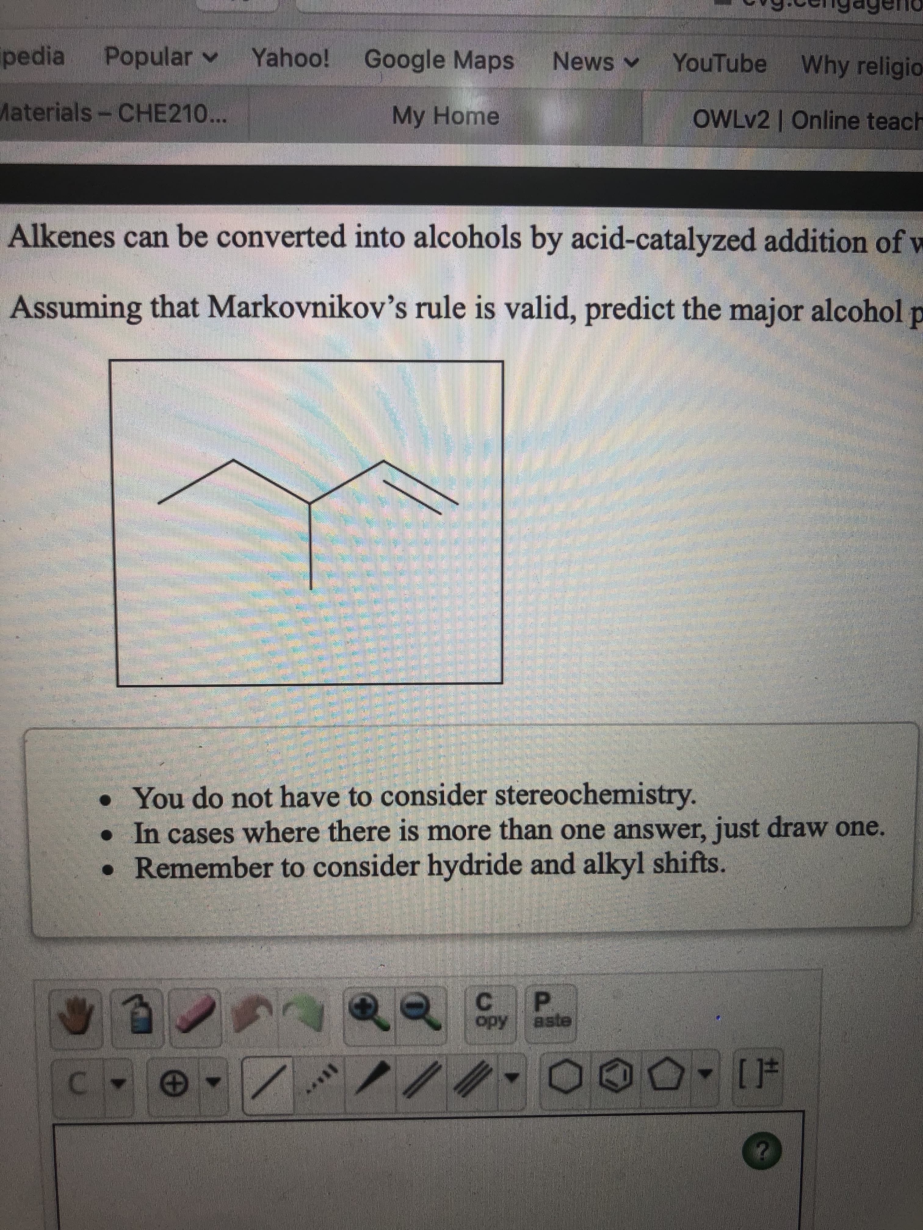 Alkenes can be converted into alcohols by acid-catalyzed addition
