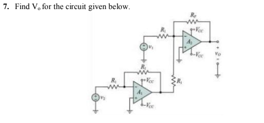 7. Find V, for the circuit given below.
R
