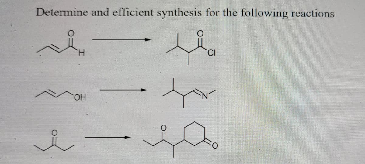 Determine and efficient synthesis for the following reactions
CI
OH
