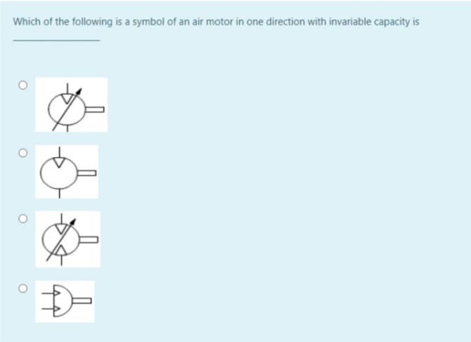 Which of the following is a symbol of an air motor in one direction with invariable capacity is
