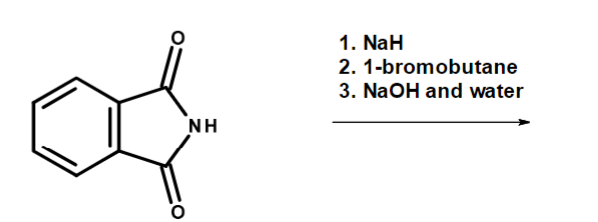 NH
1. NaH
2. 1-bromobutane
3. NaOH and water