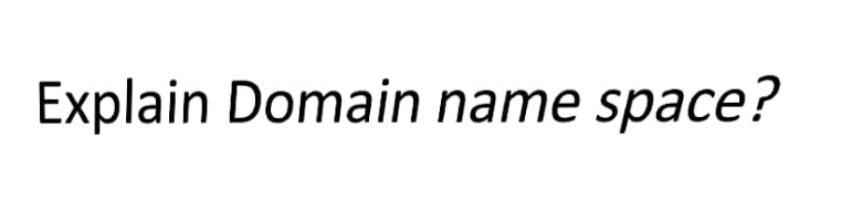 Explain Domain name space?