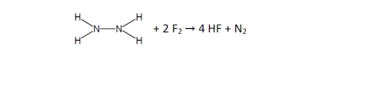 H.
+ 2 F2 → 4 HF + N2
