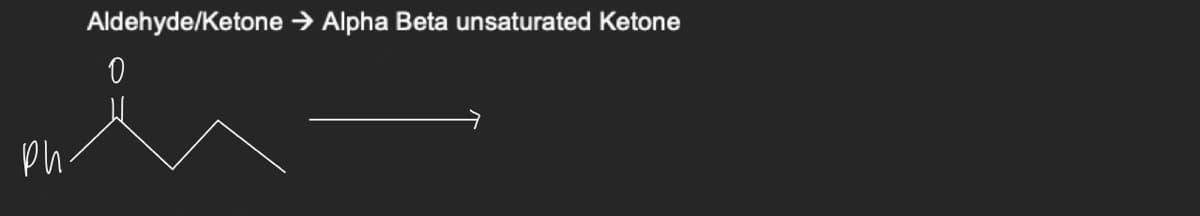 Aldehyde/Ketone → Alpha Beta unsaturated Ketone
