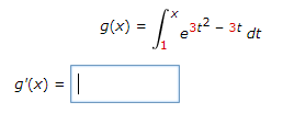 g(x) =
dt
g'(x) =
