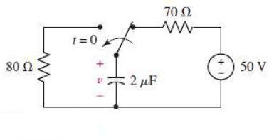 70 Ω
t =0 x
80 Ω
50 V
2 µF
