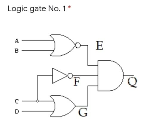 Logic gate No. 1*
A
E
B
D
