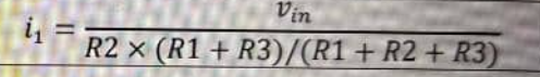 Vin
R2 x (R1 + R3)/(R1 + R2 + R3)

