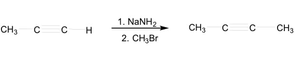 1. NaNH2
CH3
с с н
CH3
C
с
CH3
2. CHзBr
