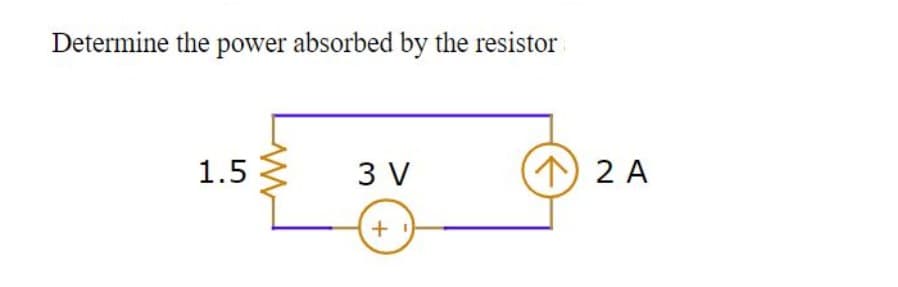 Determine the power absorbed by the resistor
1.5
www
3 V
+1
12 A