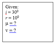 Given:
į = 300
r = 100
u =?

