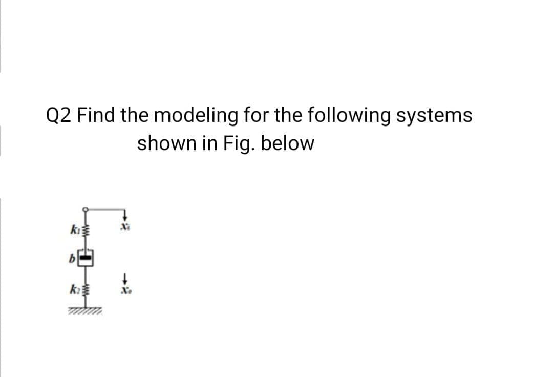 Q2 Find the modeling for the following systems
shown in Fig. below
k
