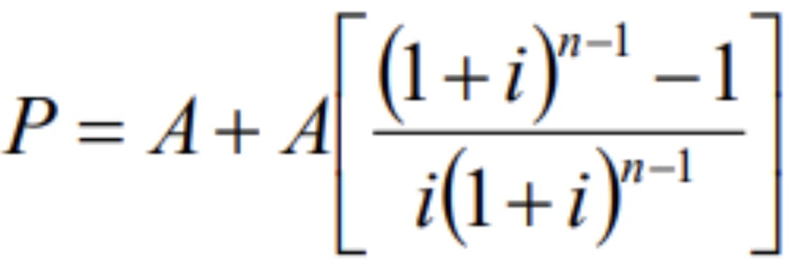 P=A+A
(1 + i)”¹−¹ −1
i(1+i)-1