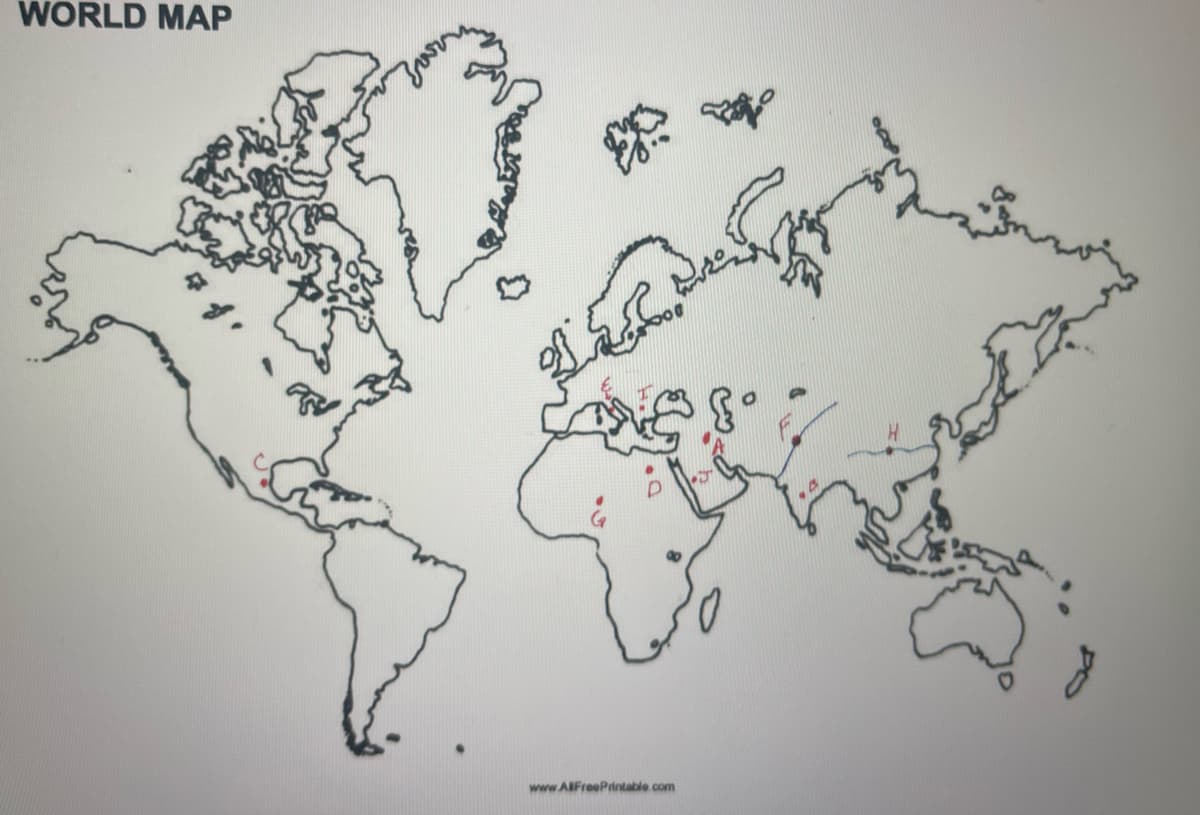 WORLD MAP
www.AlFreePrintable.com