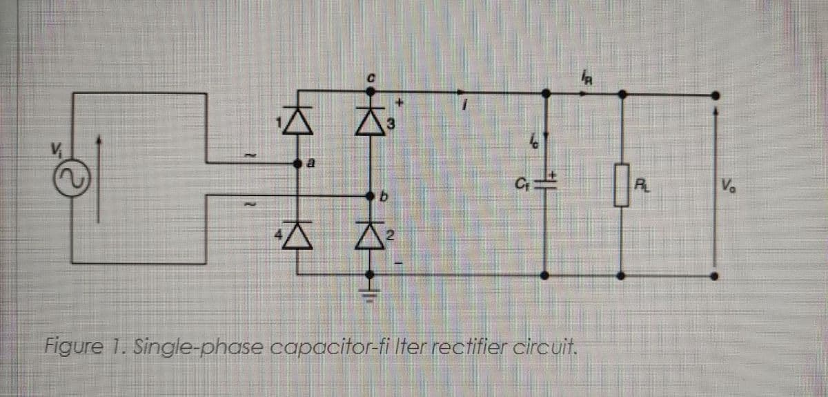 9.
9.
R
V.
Figure 1. Single-phase capacitor-fi Iter rectifier circuit.
