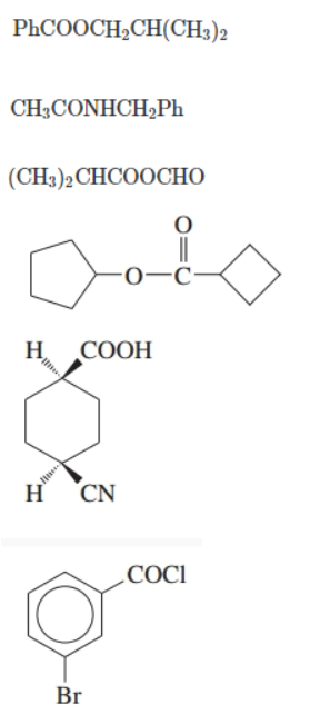РЬСООСН,СН(CH)2
CH3CONHCH,Ph
(CH)2CHCOOCНО
-0-C
H.
СООН
H
CN
COCI
Br
