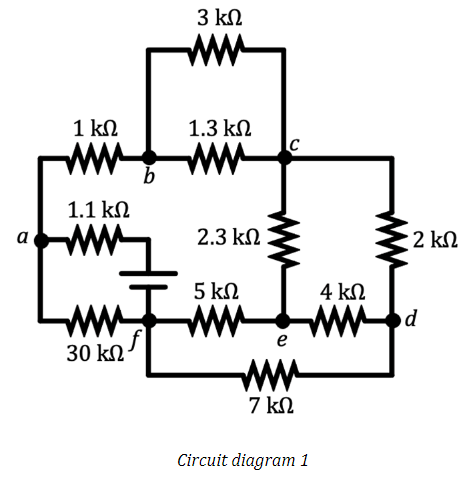 a
1 ΚΩ
1.1 ΚΩ
Μ
ƒ
30 ΚΩ
3 ΚΩ
1.3 ΚΩ
ΑΛΛΑ
2.3 ΚΩ
5 ΚΩ
C
e
ΜΑ
7 ΚΩ
Circuit diagram 1
4 ΚΩ
: 2 ΚΩ
yd