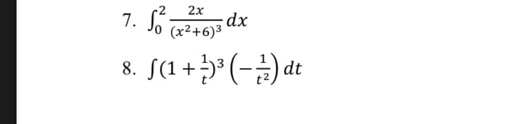 ap (²7² −) x ² + D) S
dx
(x²+6)3
2x
2
8.
7.