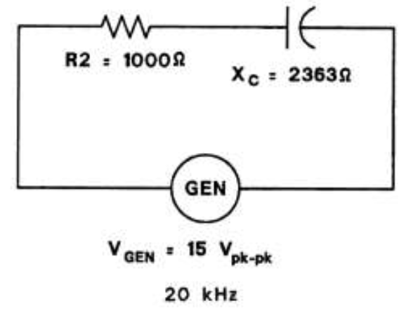 HE
R2 = 10002
Xc 23639
GEN
V GEN : 15 Vpk-pk
20 kHz
