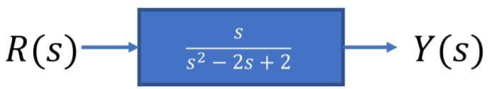 S
R(s)
Y (s)
s2 – 2s + 2

