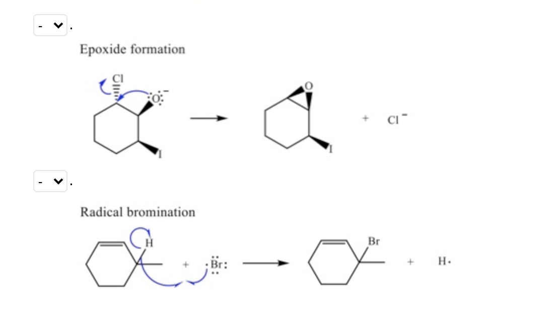 Epoxide formation
Radical bromination
Br
H.
