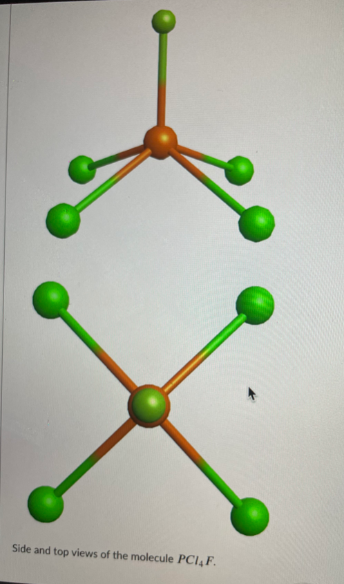 Side and top views of the molecule PCI4F.
