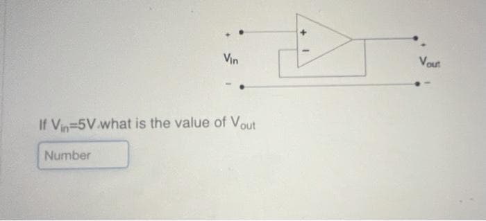 Vin
If Vin=5V what is the value of Vout
Number
Vout