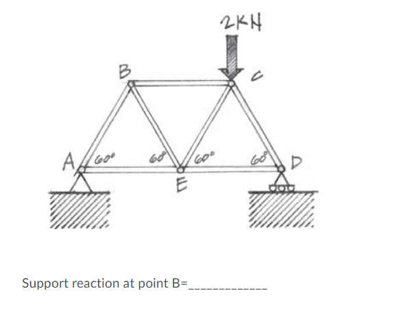 2KH
Goo
Support reaction at point B=.
