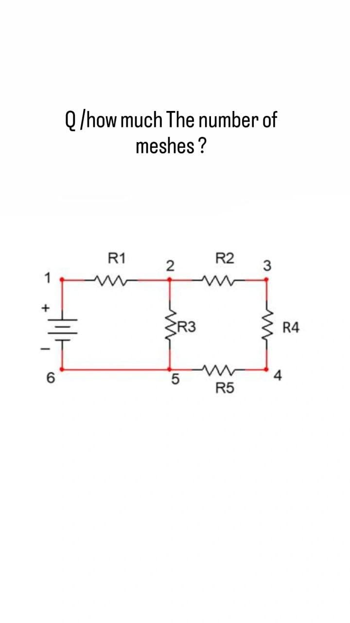6
Q/how much The number of
meshes?
R1
2
PR3
5
R2
w
R5
3
ww
R4