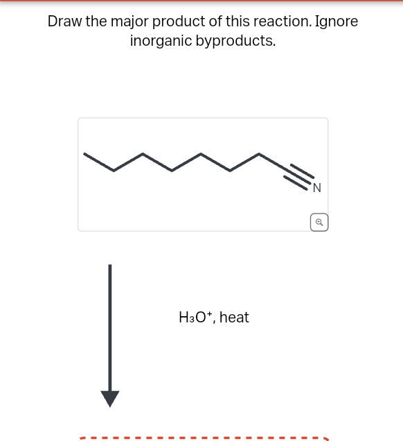 Draw the major product of this reaction. Ignore
inorganic byproducts.
H3O+, heat
Z