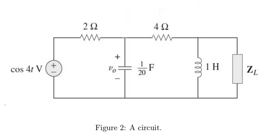 2Ω
4Ω
cos 41 V
20
F
1 H
Figure 2: A circuit.
ll
