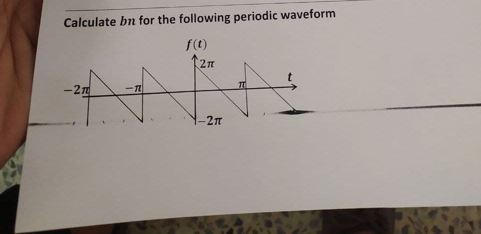 Calculate bn for the following periodic waveform
f(t)
TO
-2T
