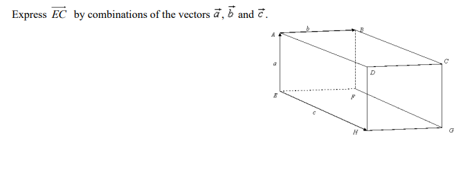Express EC by combinations of the vectors a, b and 7.
