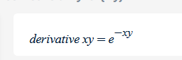 derivative xy = e
-xy