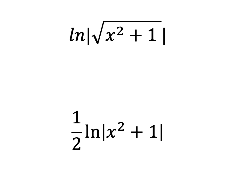 In/Vx2 + 1 |
1
In|x² + 1|
