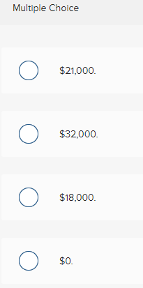 Multiple Choice
O
O
O
O
$21,000.
$32,000.
$18,000.
$0.