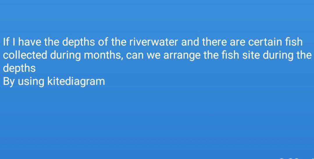 If I have the depths of the riverwater and there are certain fish
collected during months, can we arrange the fish site during the
depths
By using kitediagram