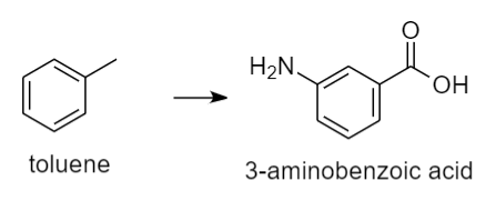 H2N.
HO.
toluene
3-aminobenzoic acid
