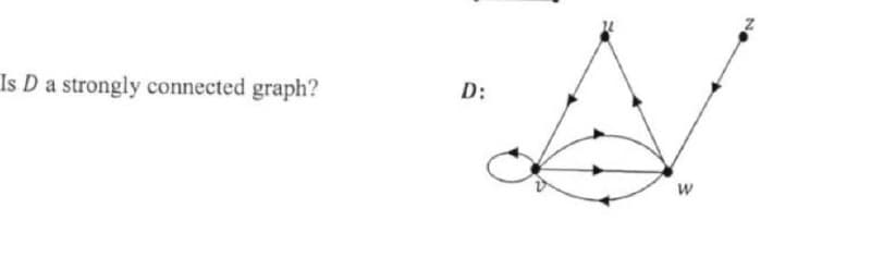 Is D a strongly connected graph?
D:
W