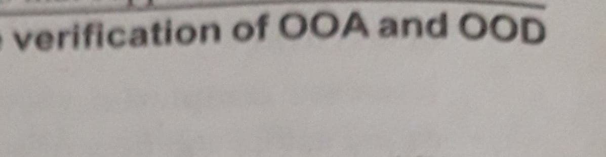 verification of OOA and OOD
